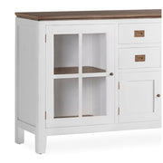 Tömör mindifából készült, modern-vidéki stílusú, kézműves vitrines tálaló.