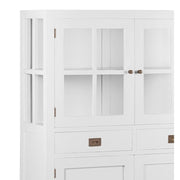 Tömör mindifából készült, modern-vidéki stílusú, kézműves vitrines tároló.