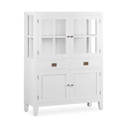 Tömör mindifából készült, modern-vidéki stílusú, kézműves vitrines tároló.