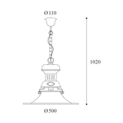 Vintage réz függeszték 102 cm E27 "Taverna"