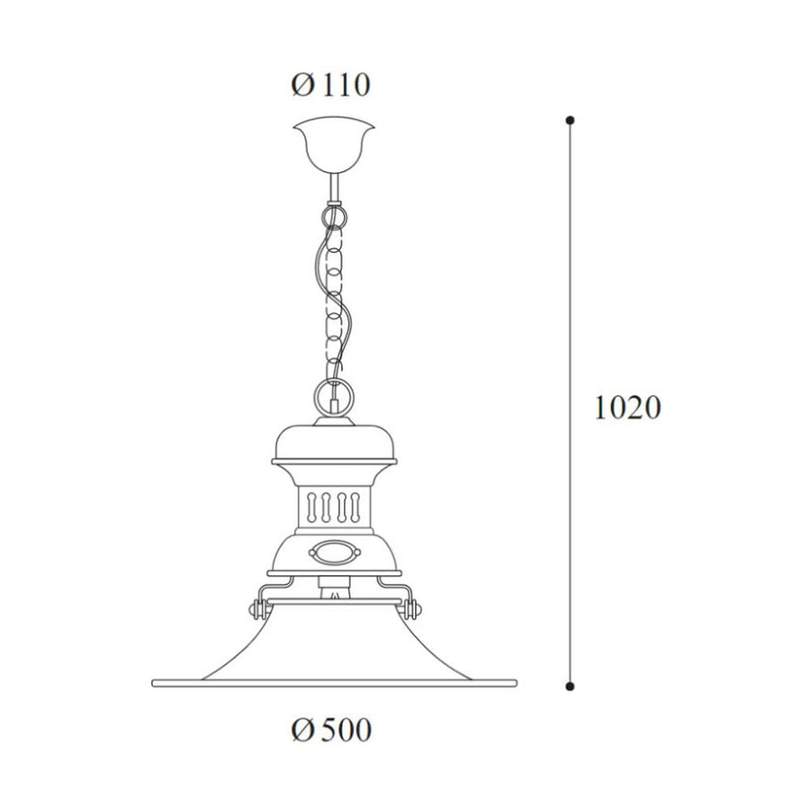 Vintage réz függeszték 102 cm E27 "Taverna"