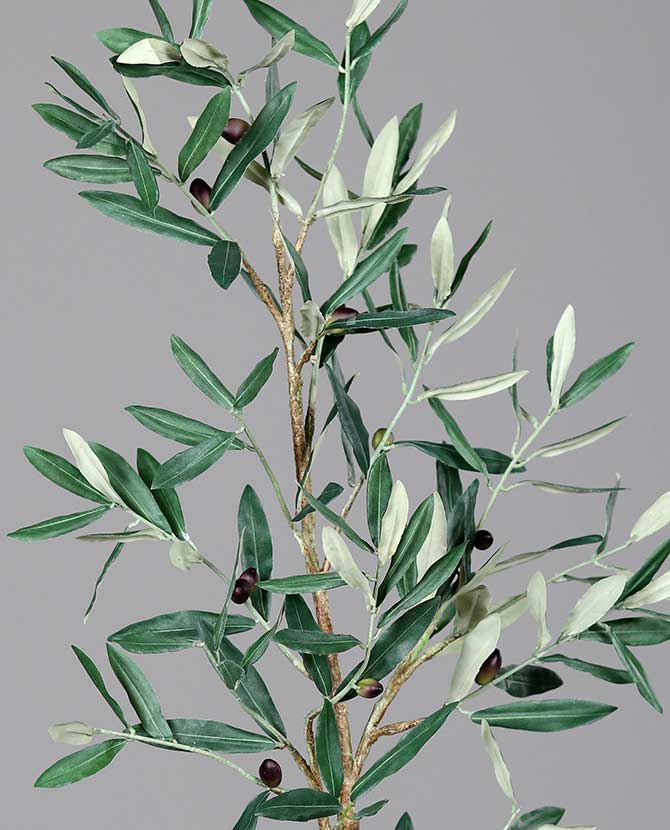 Olajbogyókkal díszített olíva ág műnövény.