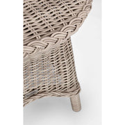 Vidéki vintage stílusú,, natúr színű műrattan kerti kisasztal.