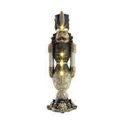 LED-es karácsonyi diótörő katona 58 cm fekete-krém "Nutcracker"