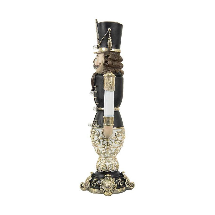 LED-es karácsonyi diótörő katona 58 cm fekete-krém "Nutcracker"