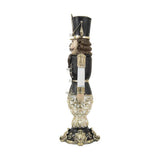 LED-es karácsonyi diótörő katona 58 cm fekete-krém "Nutcracker"