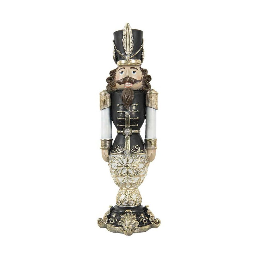 LED-es karácsonyi diótörő katona 58 cm fekete-krém "Nutcracker"