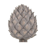 Shabby Chic stílusú, nagyméretű, 36 cm magas, antik barna színű dekoratív toboz dísz