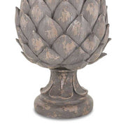 Shabby Chic stílusú, nagyméretű, 36 cm magas, antik barna színű dekoratív toboz dísz