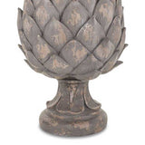 Shabby Chic stílusú, nagyméretű, 36 cm magas, antik barna színű dekoratív toboz dísz