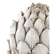 Shabby Chic stílusú, nagyméretű, 41 cm magas, antik krém színű dekoratív toboz dísz