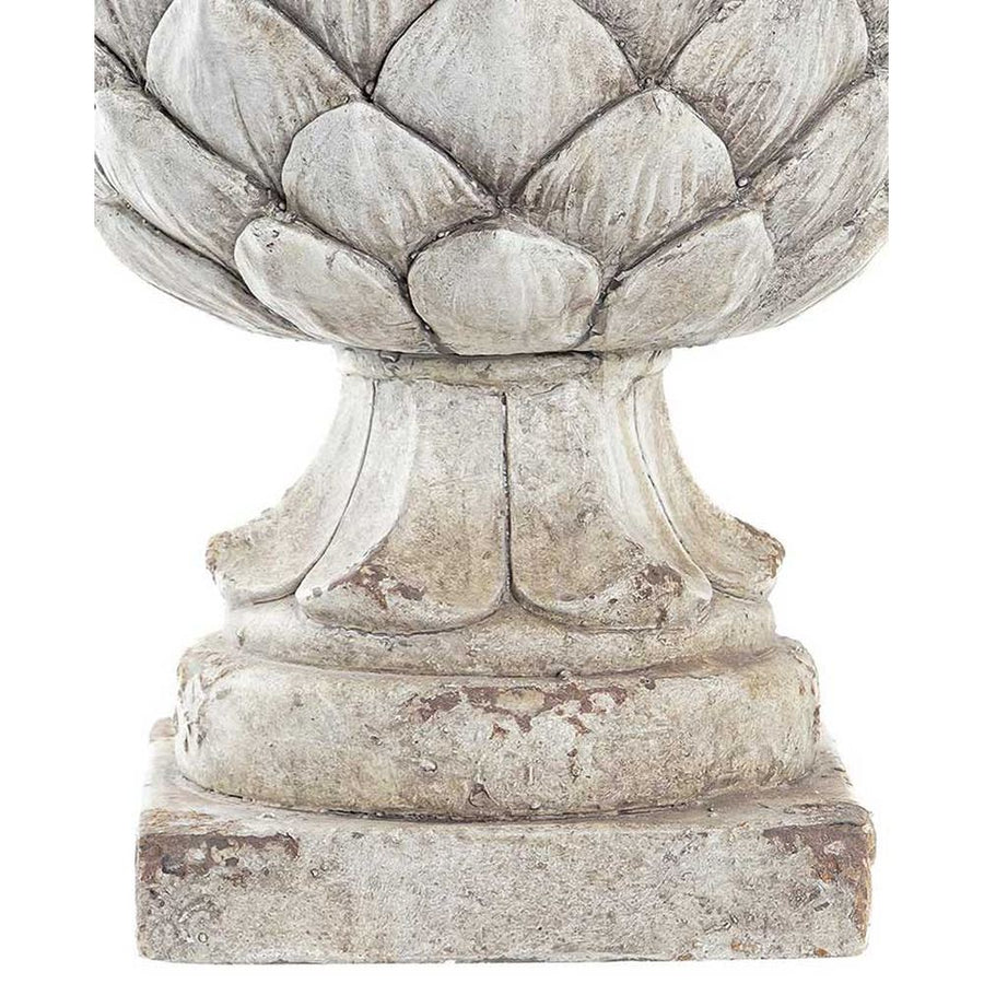 Shabby Chic stílusú, nagyméretű, 41 cm magas, antik krém színű dekoratív toboz dísz