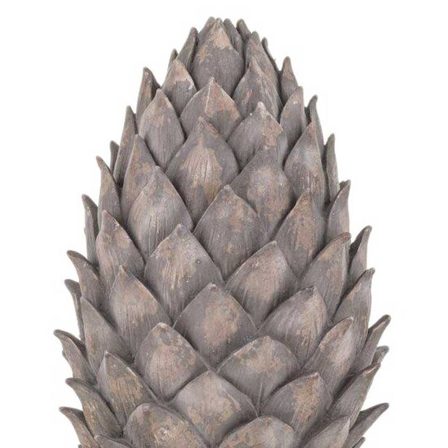 Shabby Chic stílusú, nagyméretű, 46 cm magas, antik barna színű dekoratív toboz dísz