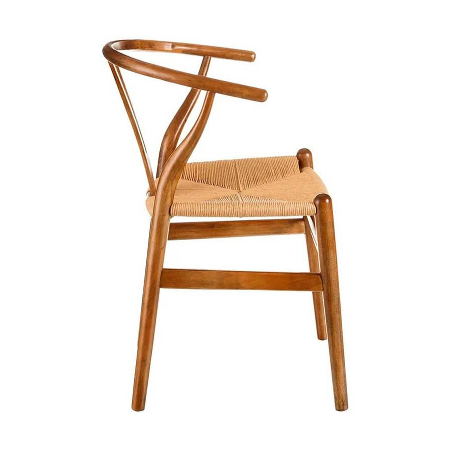 Vintage stílusú, nyírfából készült, natúr színű rattan ülőfelülettel rendelkező, formatervezett kézműves karosszék