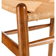 Vintage stílusú, nyírfából készült, natúr színű rattan ülőfelülettel rendelkező, formatervezett kézműves karosszék