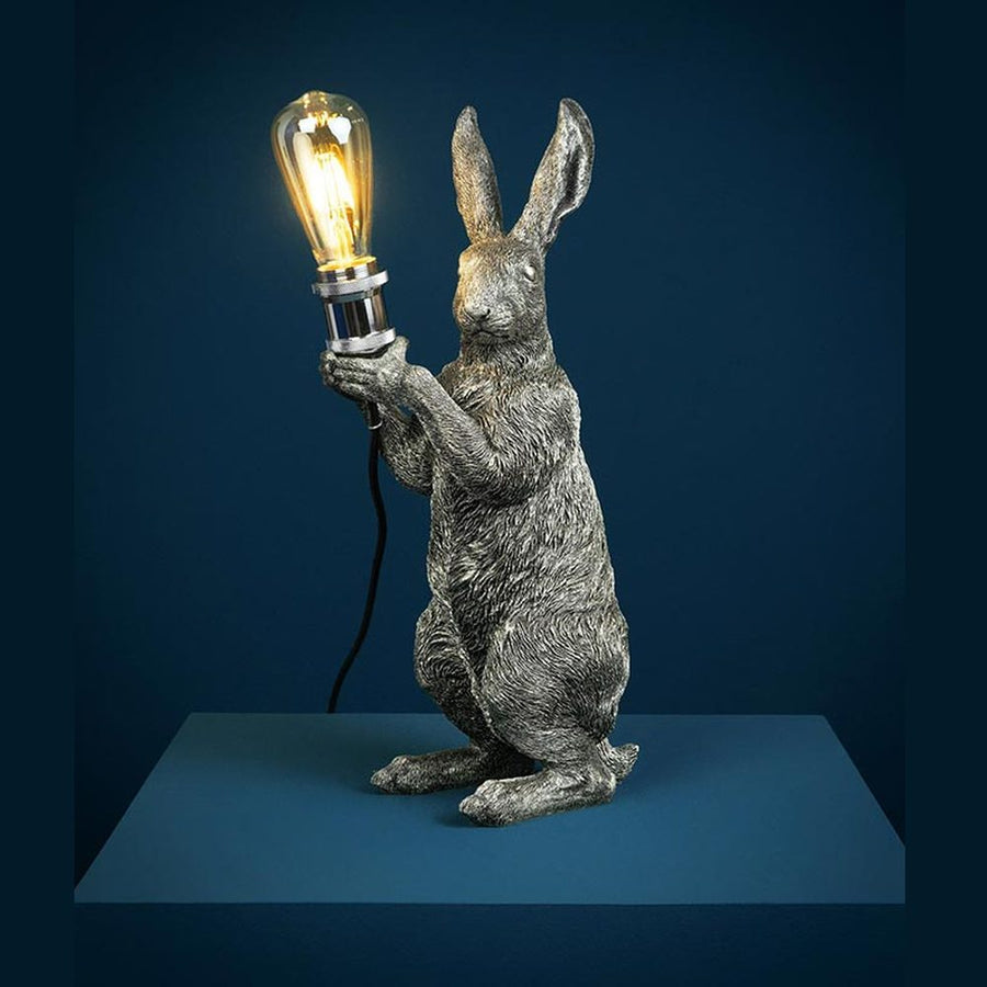 Kortárs, glamour stílusú, nyuszi figurás dizájn asztali lámpa.