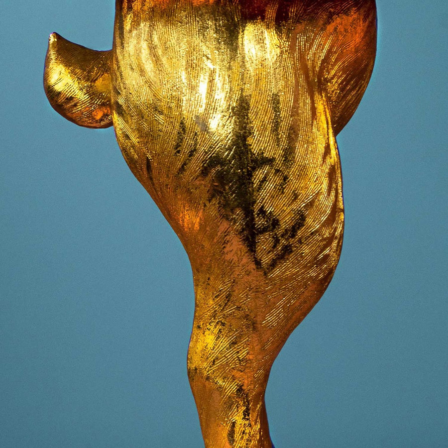 Aranyszínű nyuszi farka.