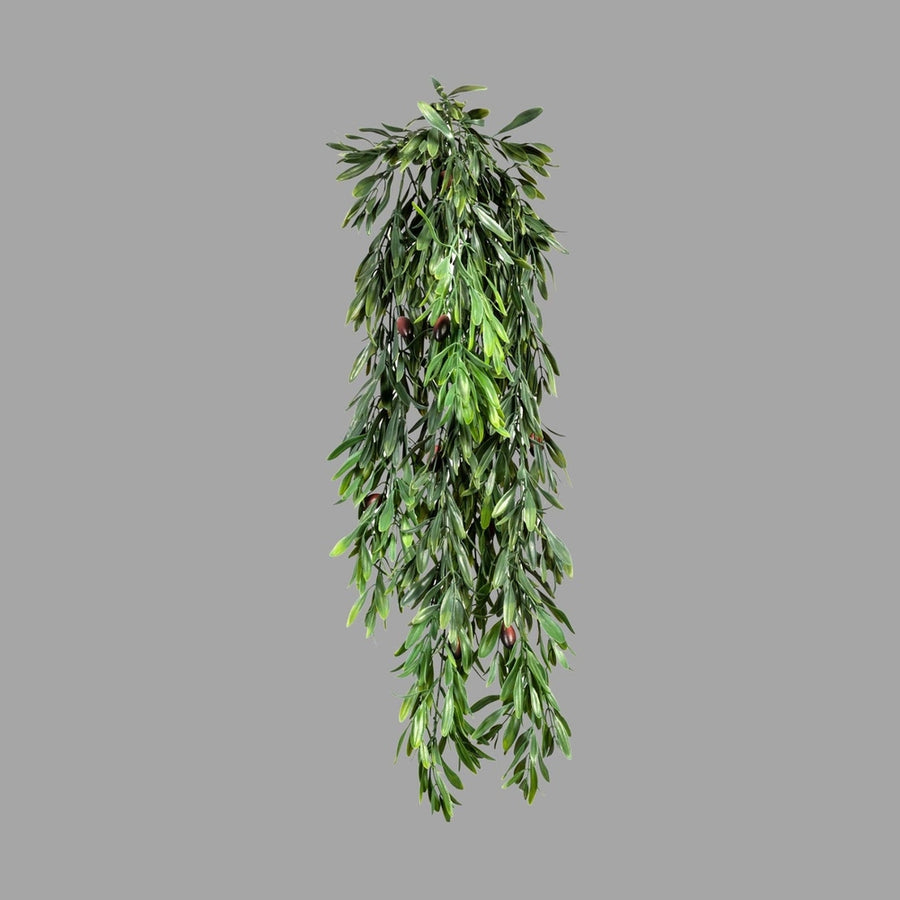 Mű olíva csüngő, 10 darab zöld és sötétbordó színárnyalatú olajbogyóval.