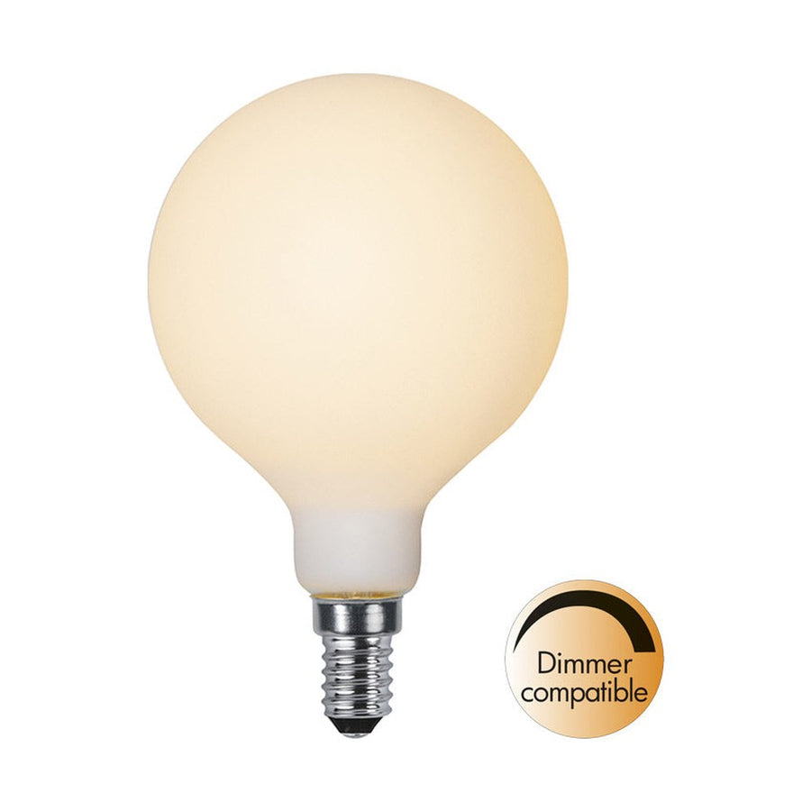 Matt felületű opál LED izzó, dimmer funkciót jelölő jelzéssel..