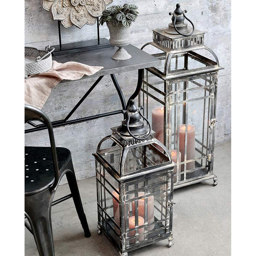 Óriás, 100 cm magas, vintage stílusú, antik szén színű patinás felületű fémből készült lámpás