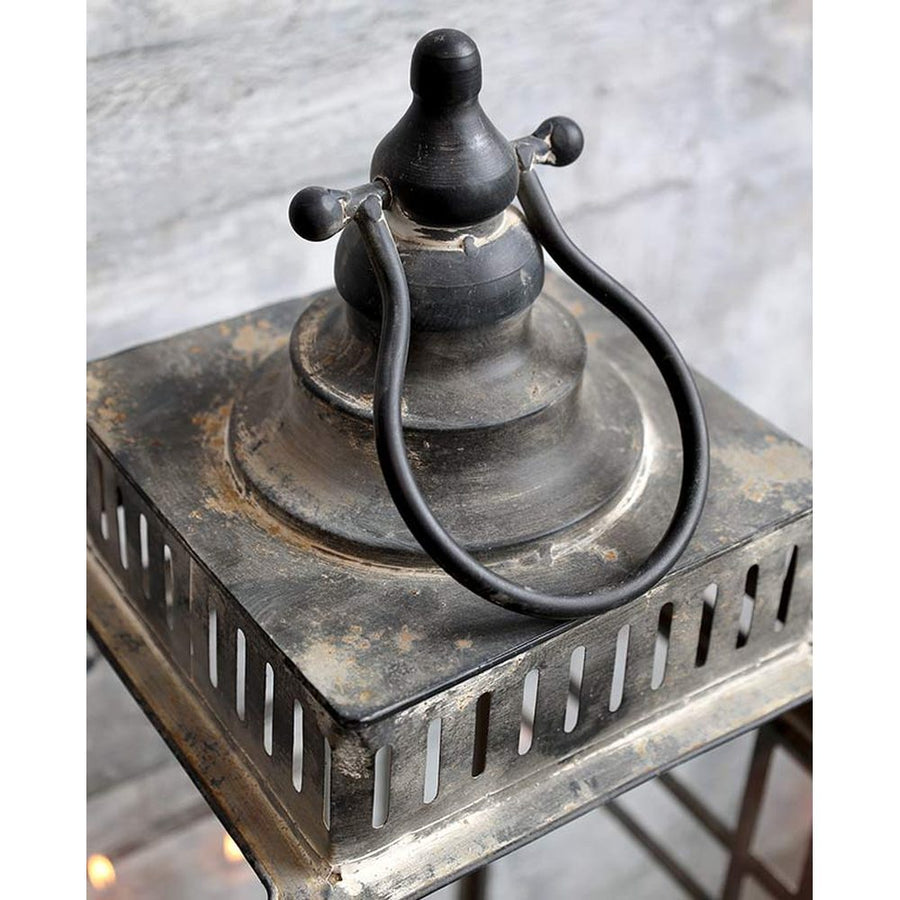 Óriás, 100 cm magas, vintage stílusú, antik szén színű patinás felületű fémből készült lámpás