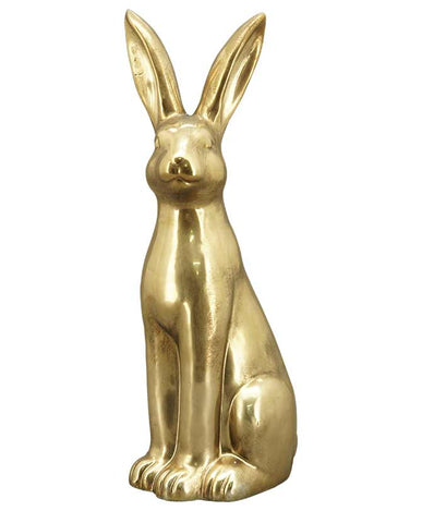 Óriás méretű, 66 cm magas, glamour stílusú, arany színű húsvéti nyuszi figura