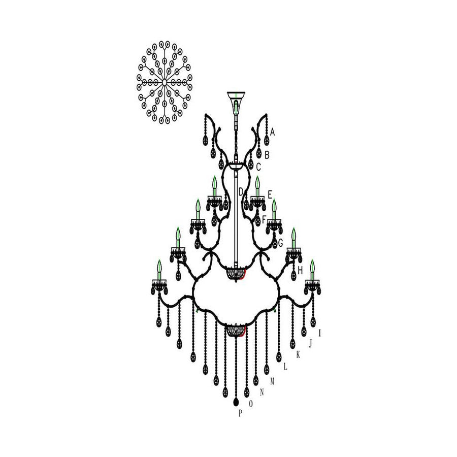 Prémium minőségű, klasszikus stílusú, nagy méretű, üveg kristály csillár