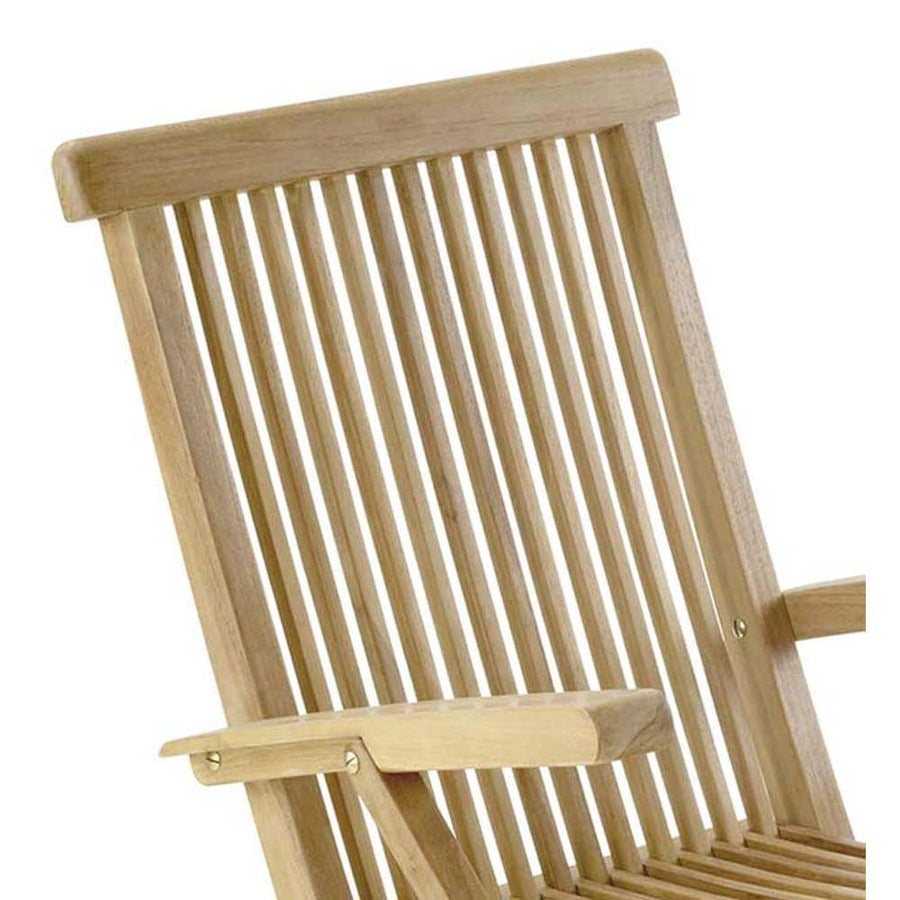 Prémium minőségű, mediterrán stílusú, összecsukható kézműves kerti teakfa karosszék