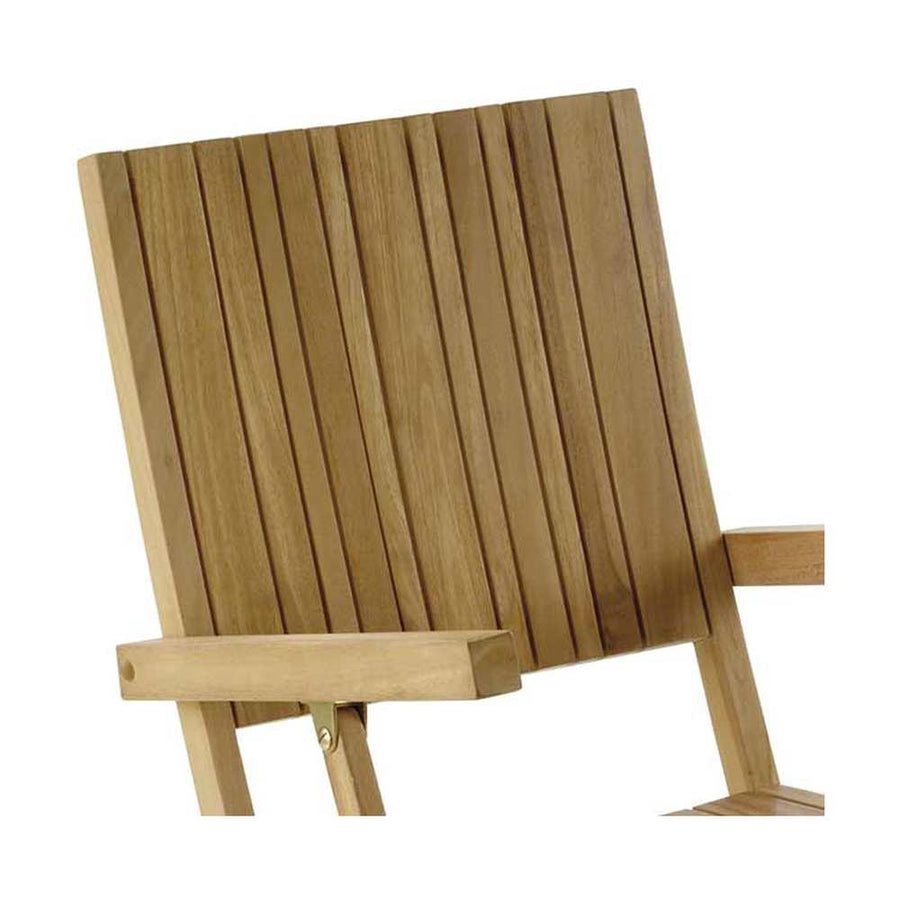 Prémium minőségű, mediterrán stílusú, összecsukható kézműves kerti teakfa karosszék 