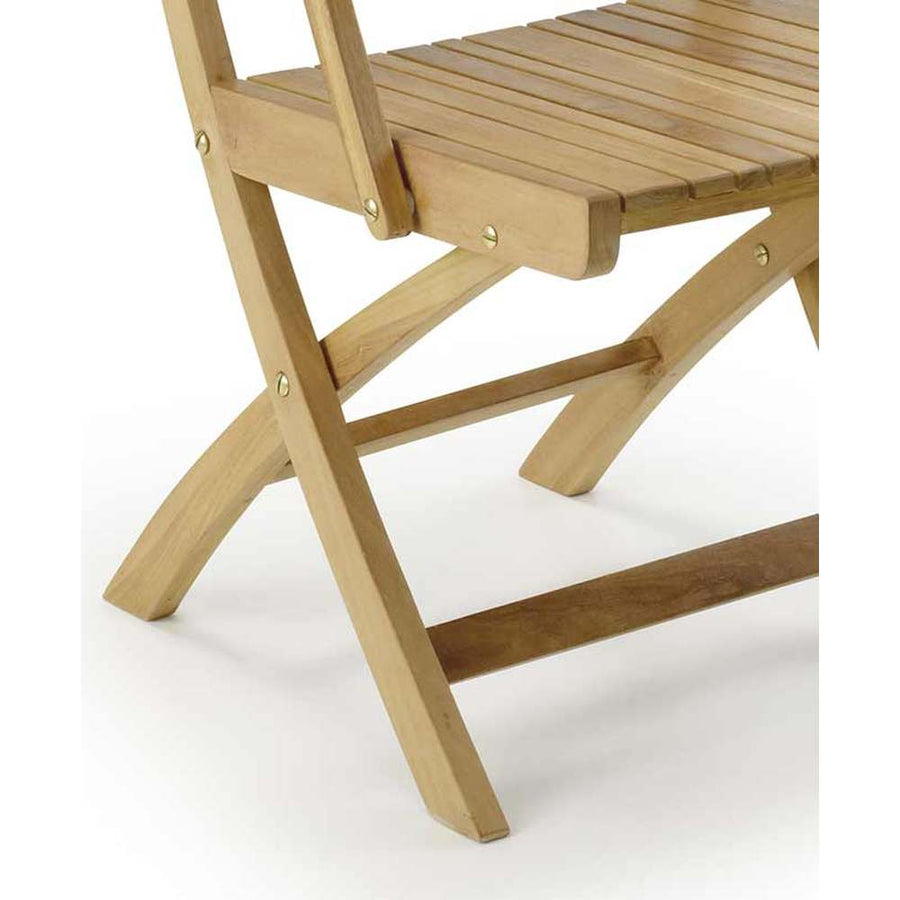 Prémium minőségű, mediterrán stílusú, összecsukható kézműves kerti teakfa karosszék 