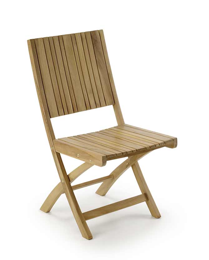 Prémium minőségű, mediterrán stílusú, összecsukható kézműves kerti teakfa szék