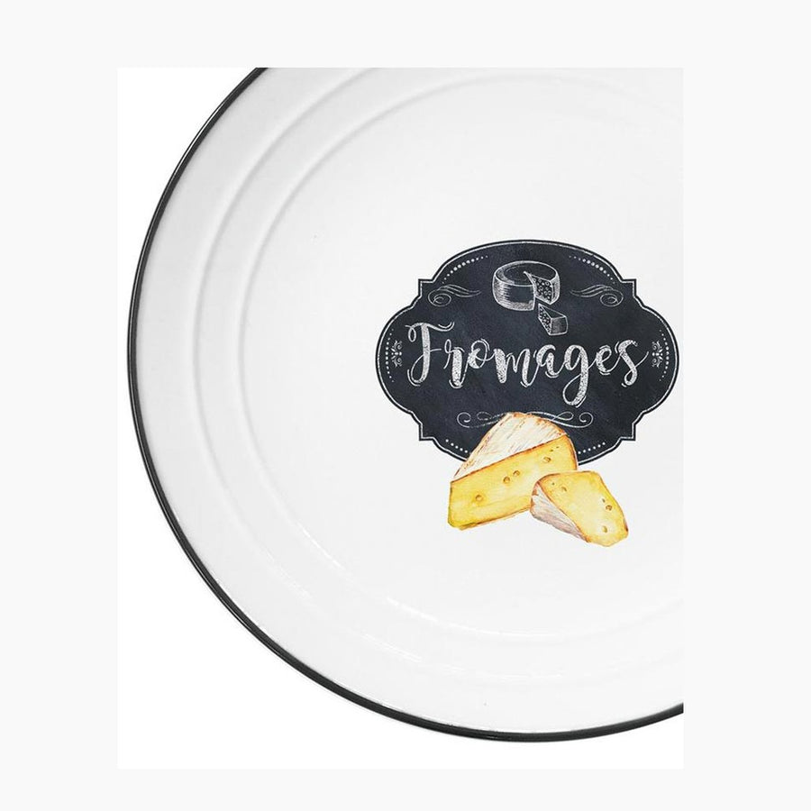 Porcelán lapostányér "Fromages" felirattal a "Kitchen Basics" kollekcióból