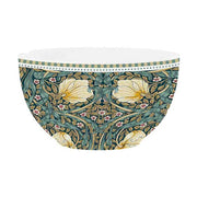 William Morris által tervezett, növényi inda és virágmintákkal díszített, porcelán müzlistálka