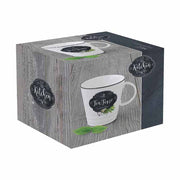 Teás bögre szürke színű díszdoboza