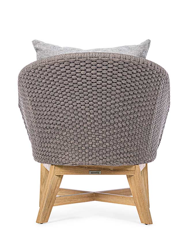 Prémium kategóriás, design kerti fotel szürke színű párnákkal