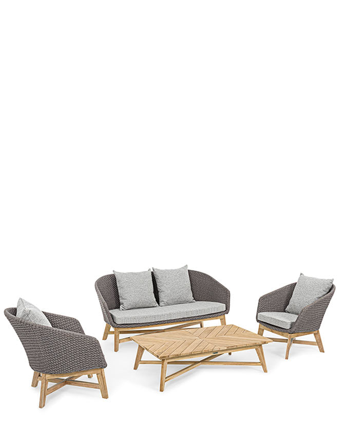 Prémium kategóriás, design kerti fotel szürke színű párnákkal