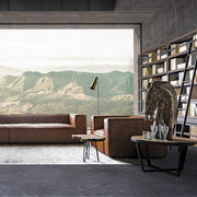 Kortárs loft stílusú bőr bútor szett modern lakásban.