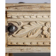 Prémium kategóriás, orientál stílusú, nagyméretű faragott mangófa dohányzóasztal