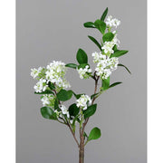 64 cm magas, élethű, krém színű, virágzó mű cserje ág 