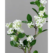 64 cm magas, élethű, krém színű, virágzó mű cserje ág 