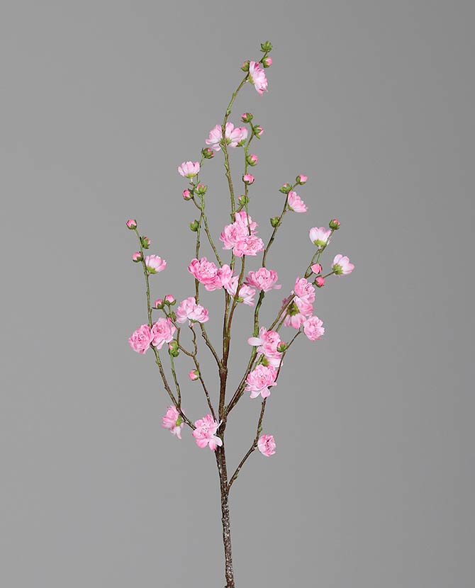103 cm magas, élethű, rózsaszín színű virágzó mű cseresznyefa ág 