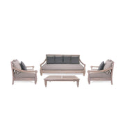 Négyrészes prémium homokfúvott teakfa kerti garnitúra "Bali"