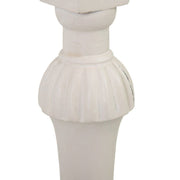 Provanszi stílusú, trópusi mindifából készült, faragott lábú, 72 cm hosszú, finoman antikolt, fehér színű fiókos konzolasztal faragott lába