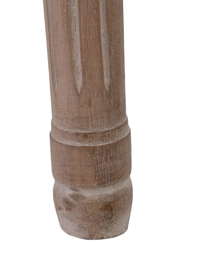 Provanszi francia vidéki stílusú, nyírfából és kaucsukfából készült, kék színű szövet kárpitozású kézműves "Medallion" étkezőszék  kaucsukfa lába