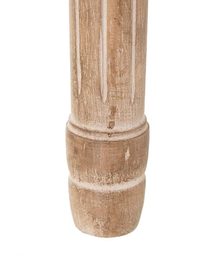 Provanszi francia vidéki stílusú, nyírfából és kaucsukfából készült, lazac színű szövet kárpitozású kézműves "Medallion" étkezőszék kaucsukfa lába