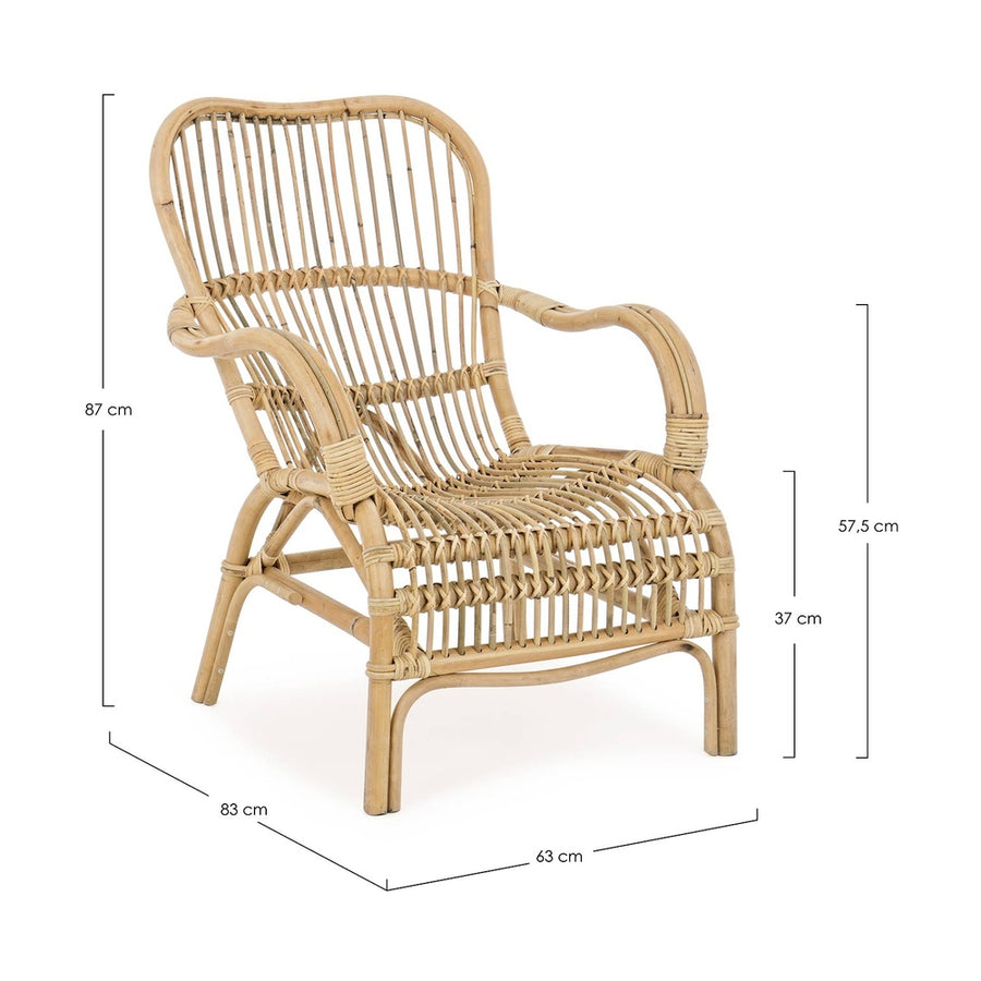 CLARITA natúr rattan kerti fotel