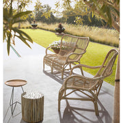 Skandináv és mediterrán stílusú, natúr színű valódi rattanból készült,, 2 személyes Clarita kerti kanapé.