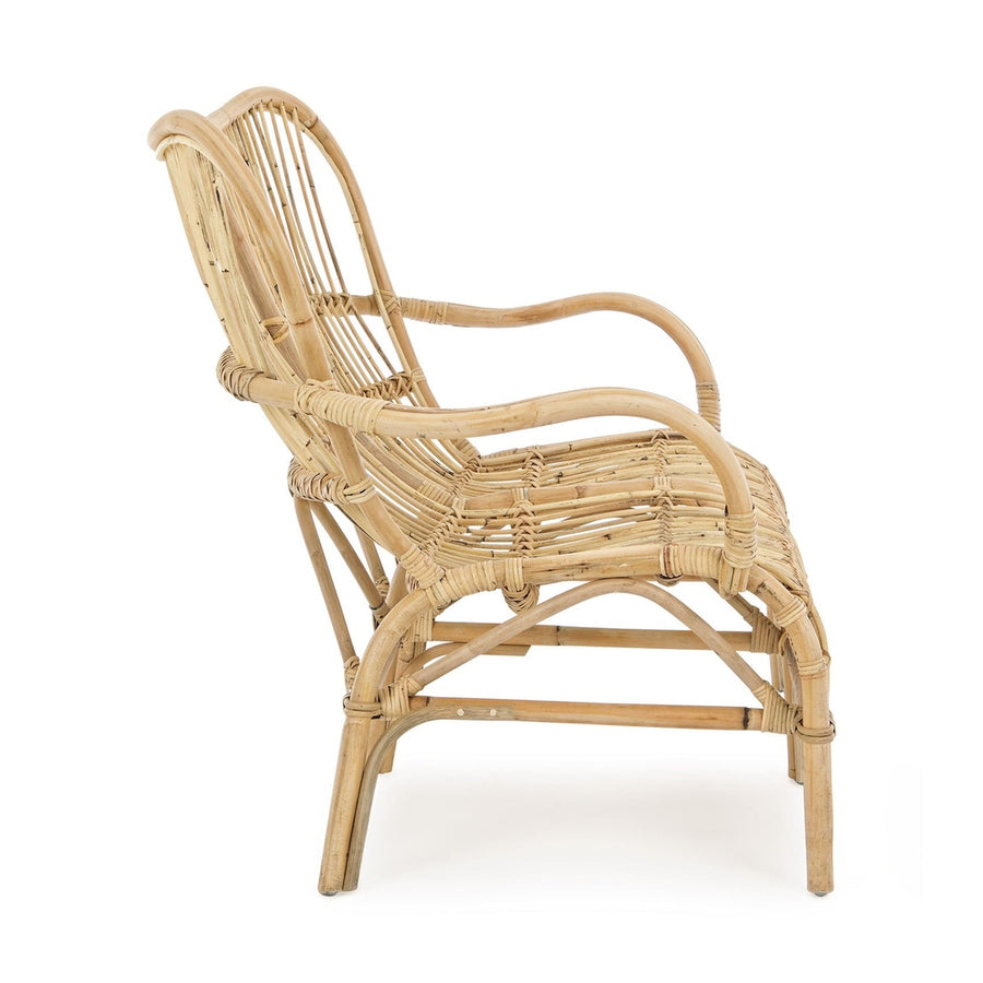 Skandináv és mediterrán stílusú, natúr színű valódi rattanból készült,, 2 személyes Clarita kerti kanapé.