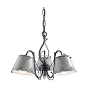 Mázas kerámiából és fémből készült, 3 karú kézműves csillár.