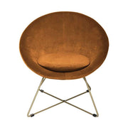 2 db modern retro stílusú, borostyánsárga színű bársonnyal kárpitozott fotel, arany színű fém lábakkal